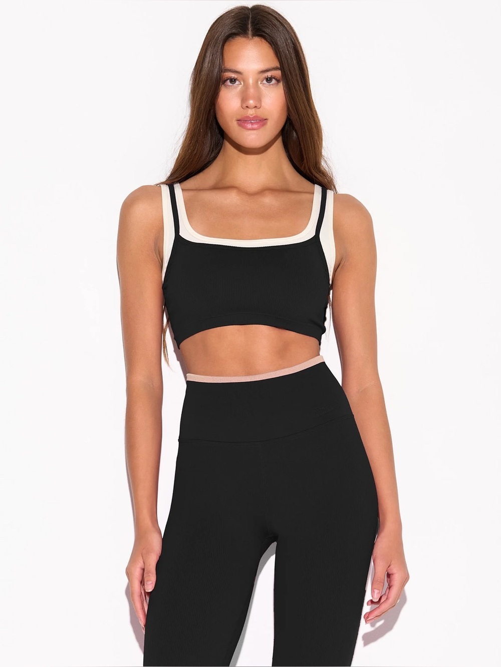 Spiritual Gangster Gemini Longline Bra, Black/Cream, Size L